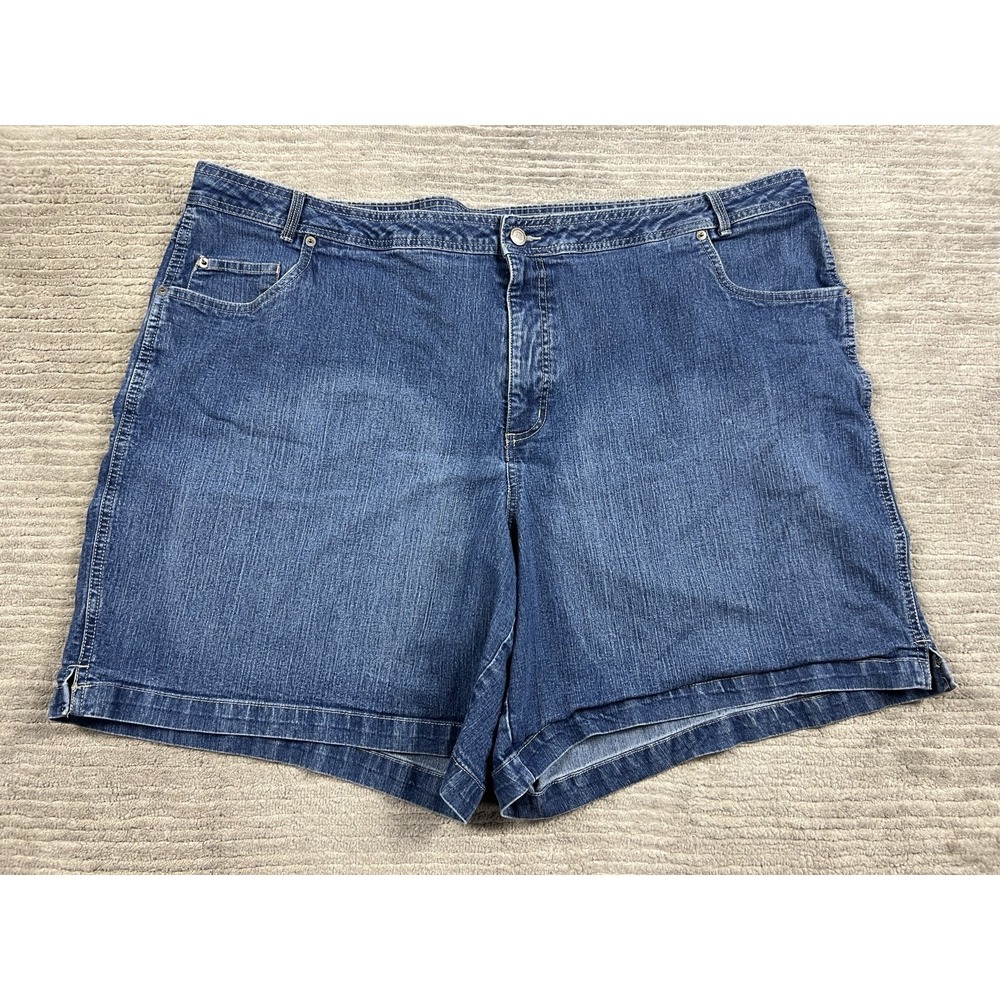 Just My Size Jean Shorts Womens 26W Blue Dark Wash Denim Cotton Blend